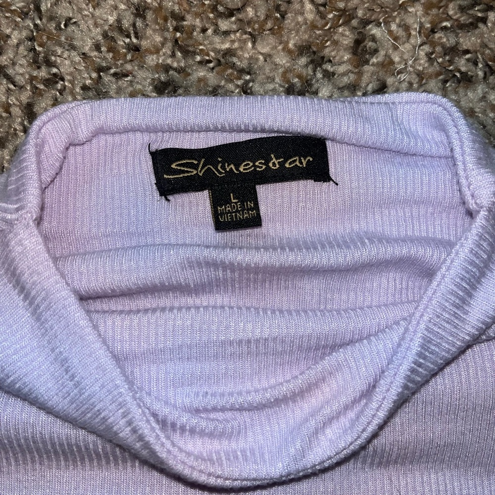 Shinestar light purple bodysuit with mock neck. - Picture 2 of 2